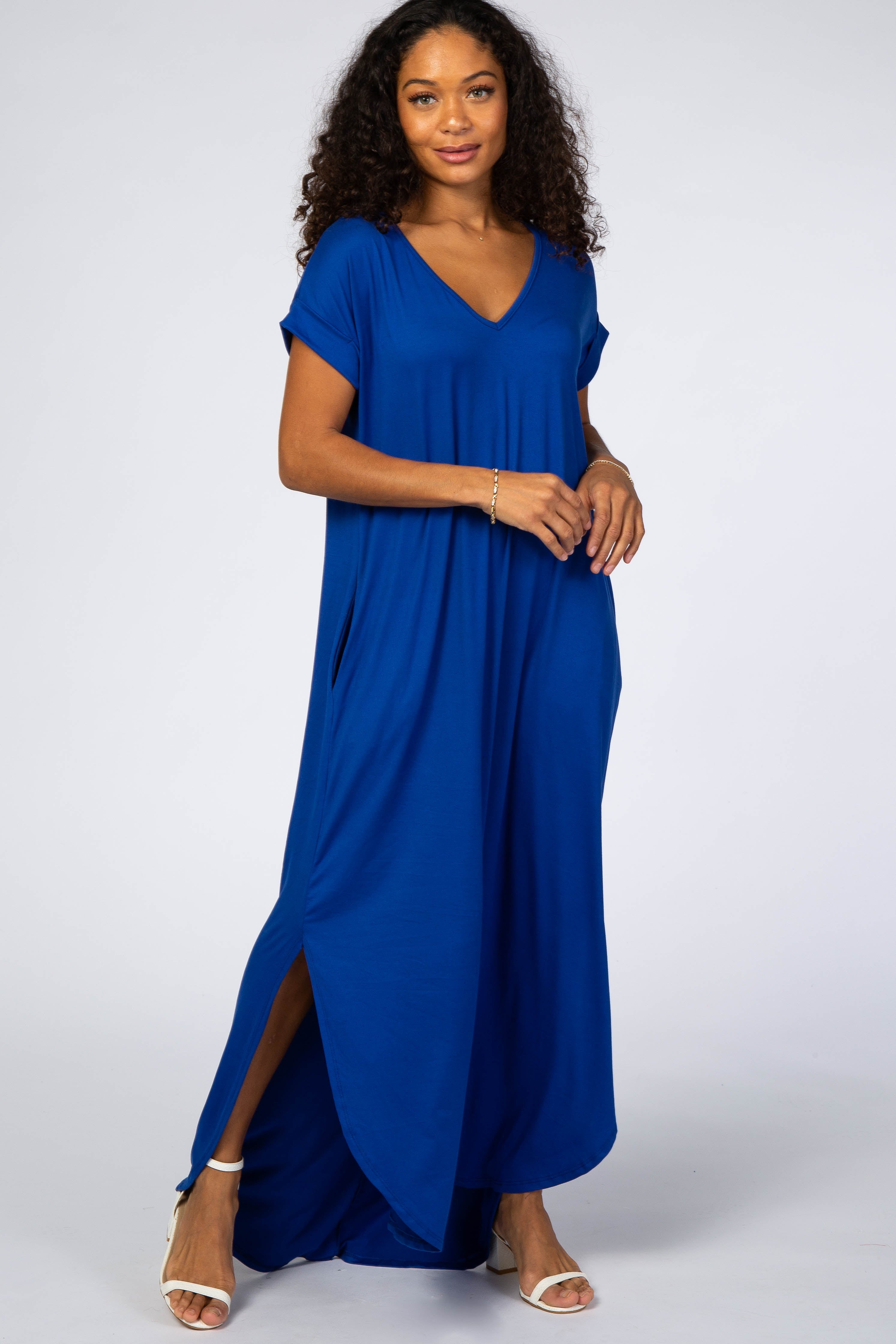 Umstandsmaxikleid mit Seitenschlitz