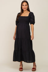Umstandsmaxikleid mit Karree-Ausschnitt und Smok