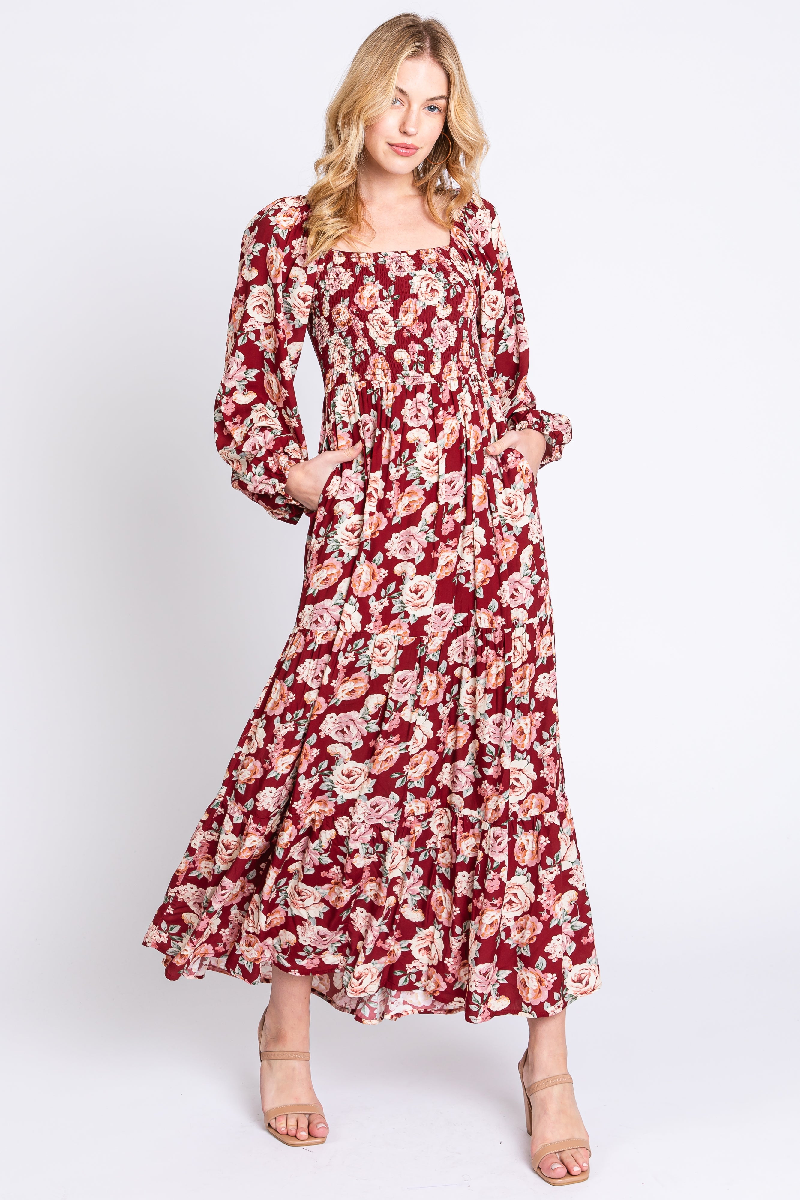 Umstandsmaxikleid Bordeaux
