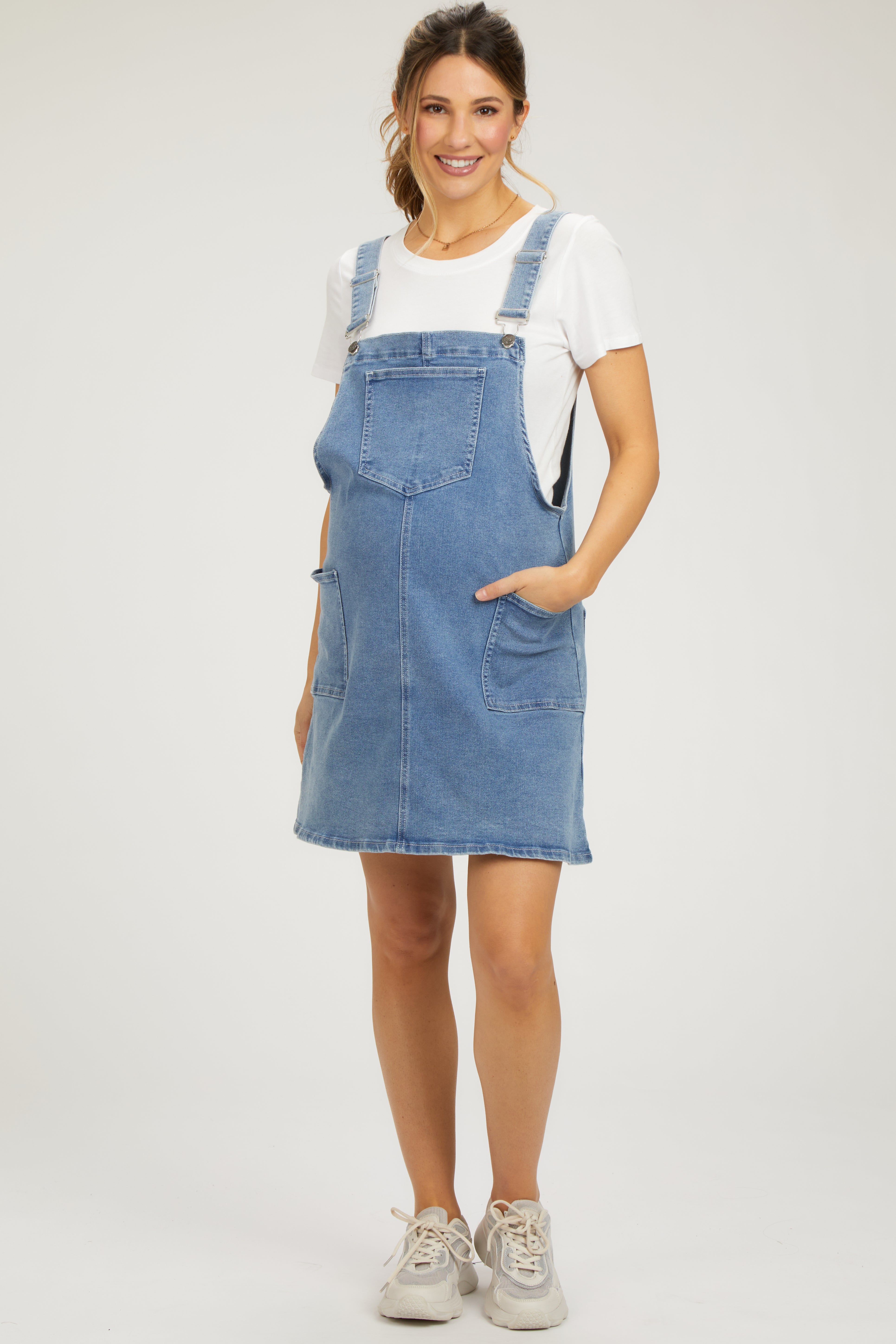 Umstands-Latzkleid aus Denim