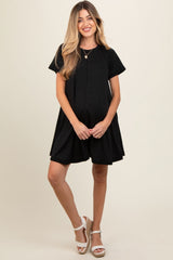 Umstands-Minikleid im T-Shirt-Stil in Schwarz