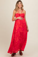 Umstandsmaxikleid mit Neckholder-Ausschnitt