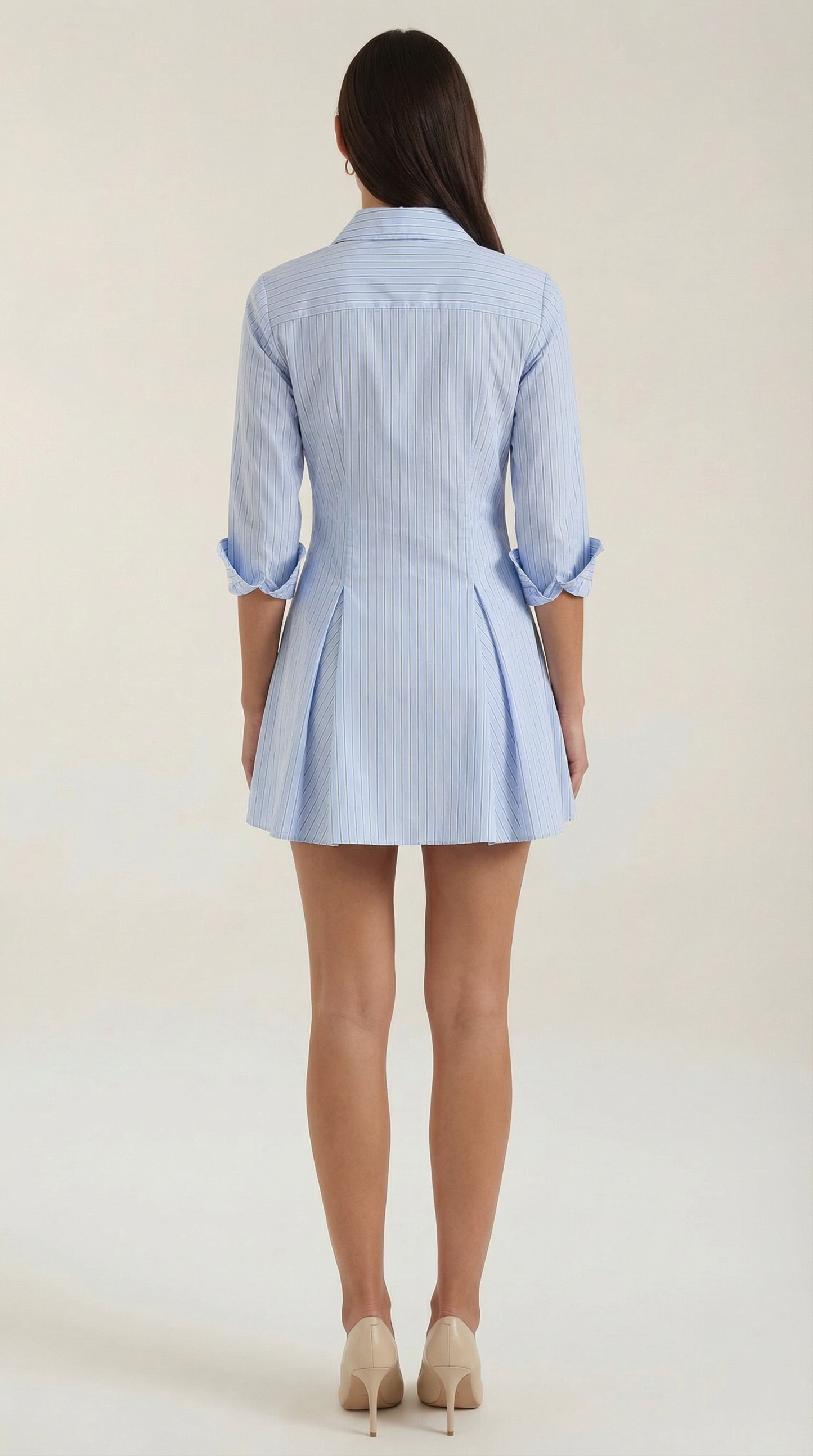 Abito Chemisier Donna | Righe & Gonna Plissettata Svasata