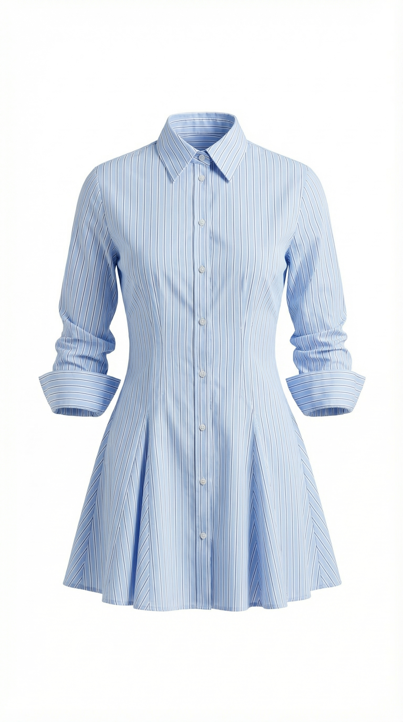 Abito Chemisier Donna | Righe & Gonna Plissettata Svasata