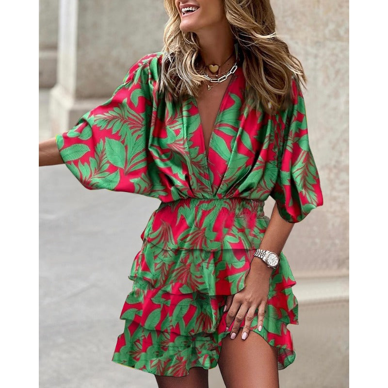 Abito Midi Fleurie Donna | Stampa Bold & Vita Elasticizzata