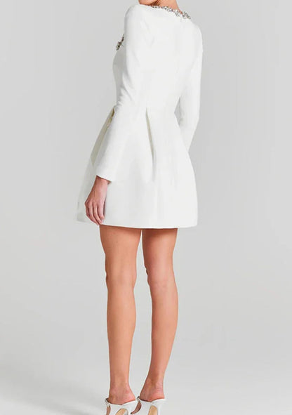 Abito mini elegante Donna | Scollo quadrato gioiello & Silhouette valorizzata
