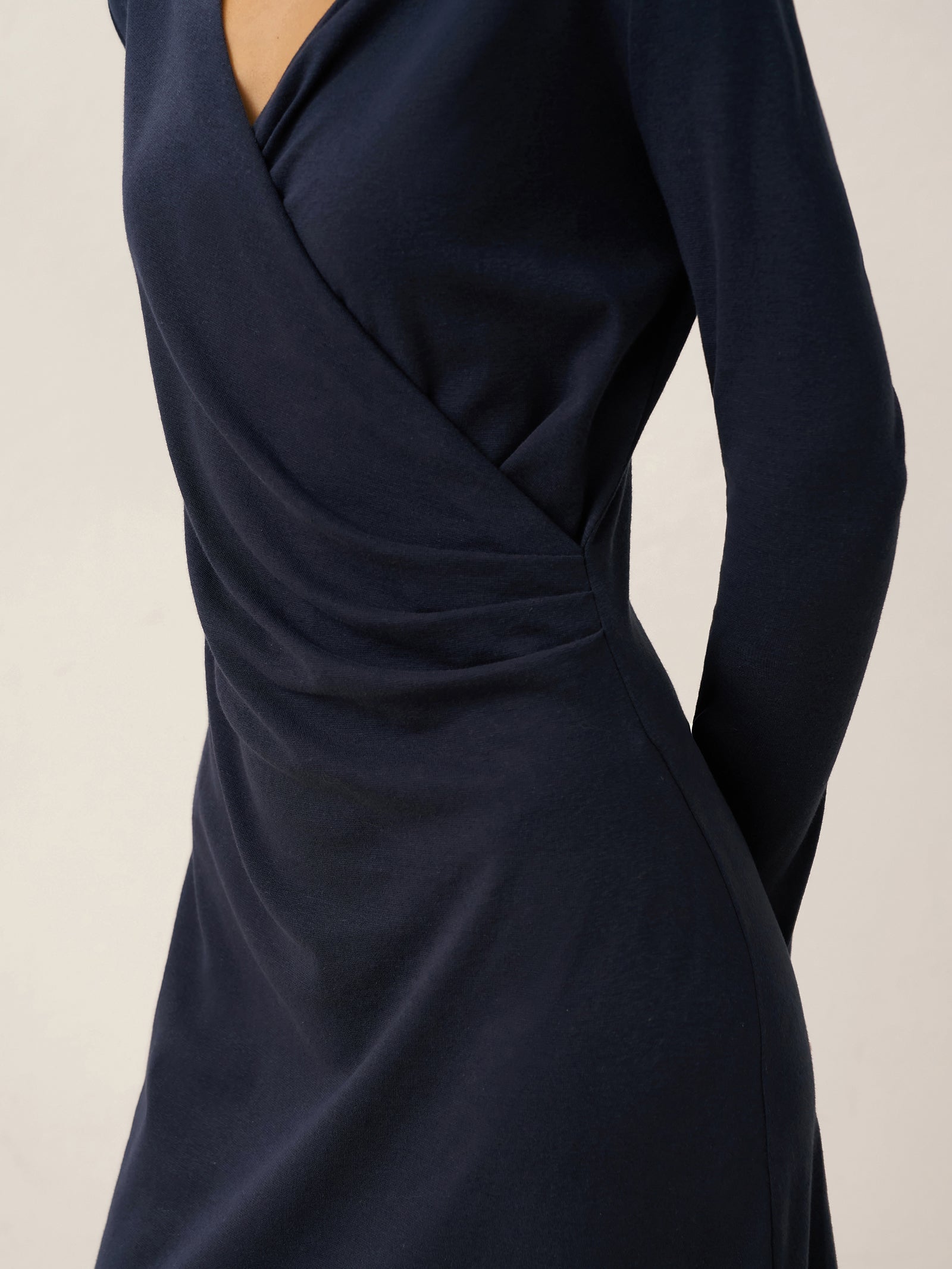 Linnen Wrap Midi-jurk