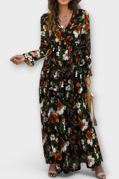Maxi abito floreale Donna | Vita Elasticizzata & Silhouette Slanciata