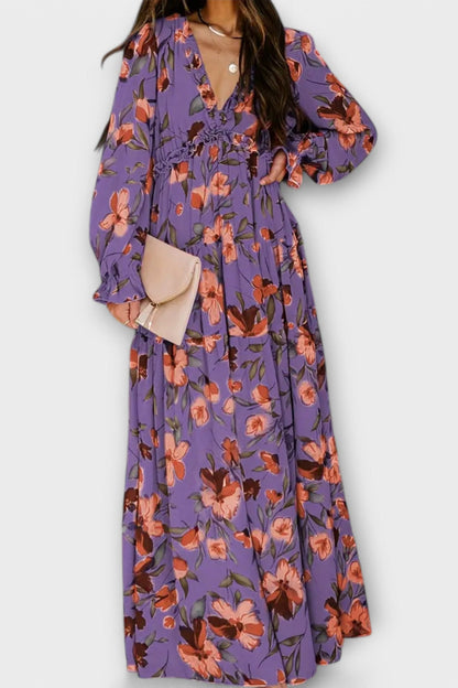 Maxi abito floreale Donna | Vita Elasticizzata & Silhouette Slanciata