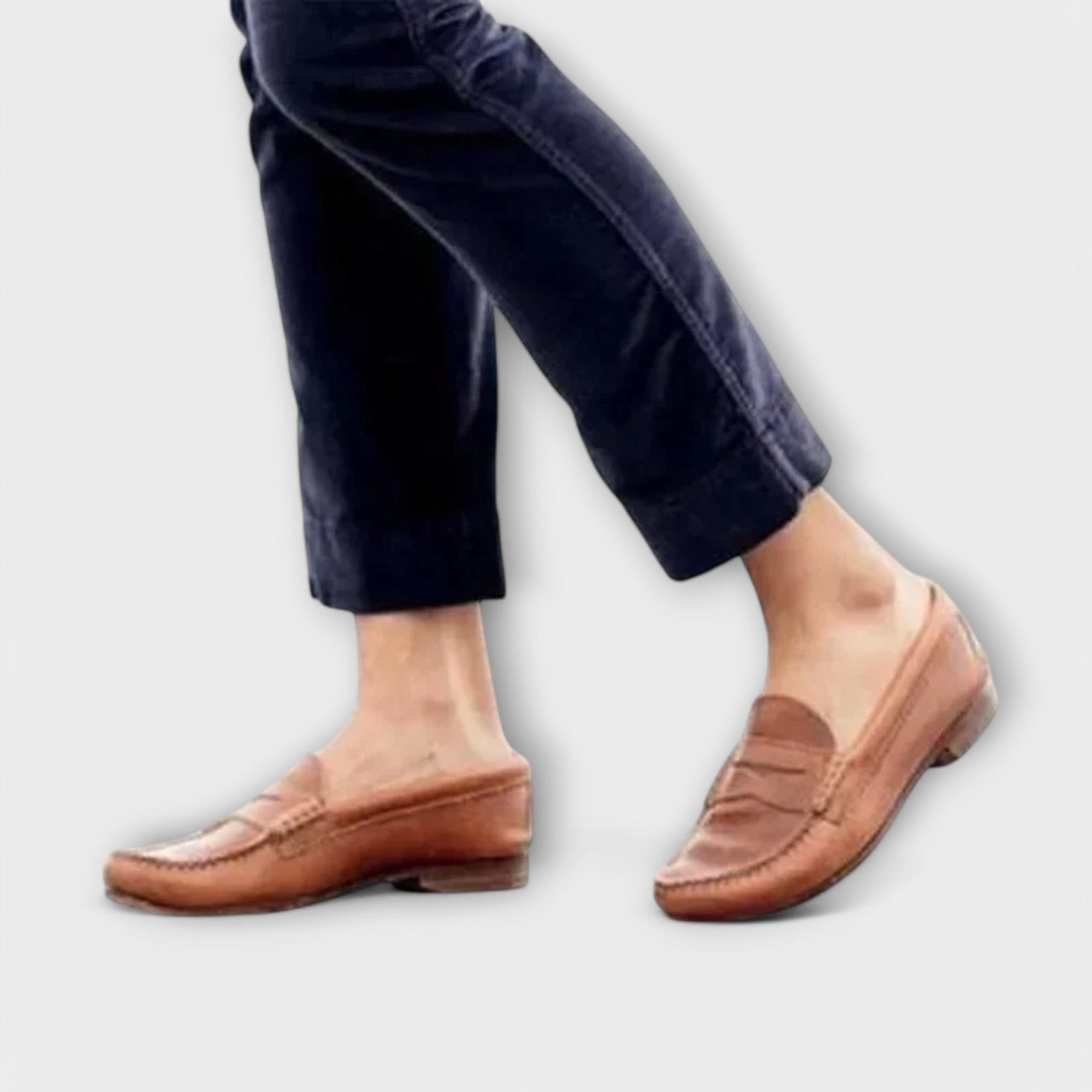 Leder-Mokassins Damen Fedra Eva, Klassische Slip-On