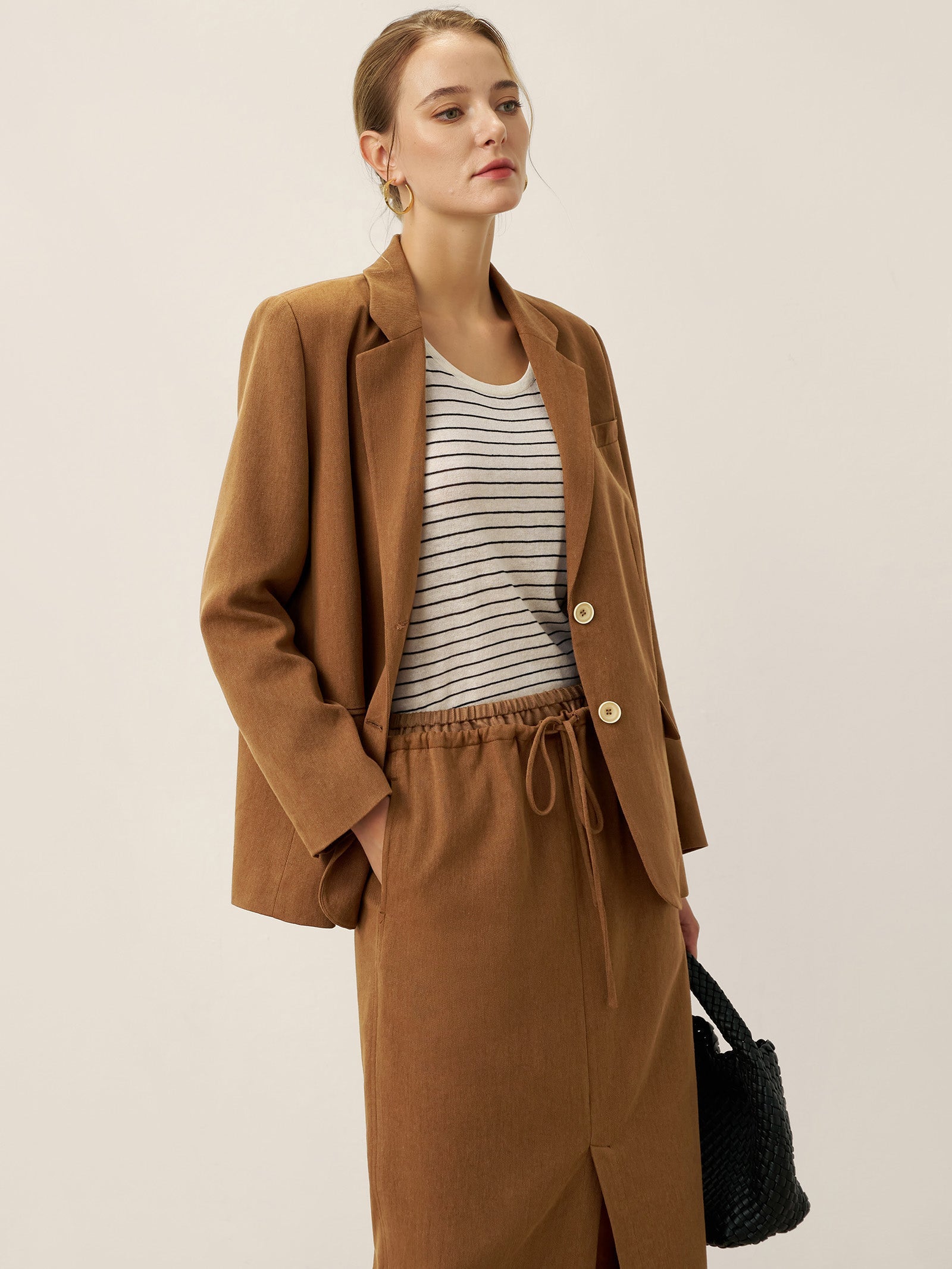 Linnen Blazer Dames Getailleerd