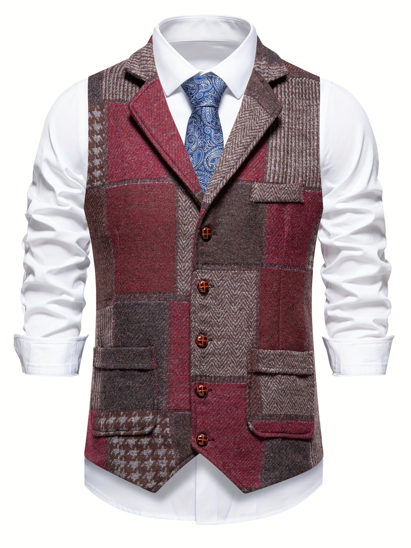 Gilet Heren met Patchwork Detail