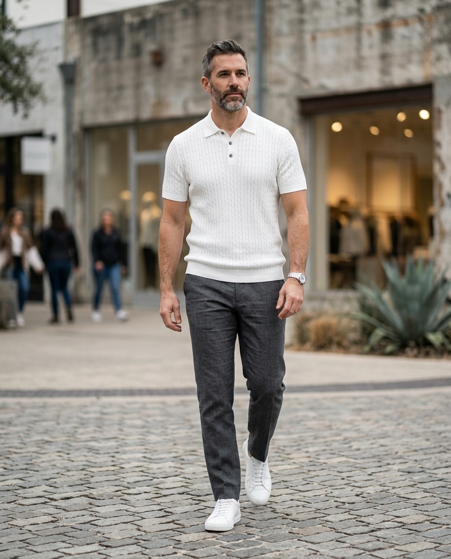 Gebreid Poloshirt Heren