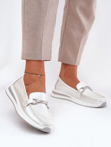 Komfort-Mokassins Damen Mia Flora, Kunstleder Slip-On Loafer