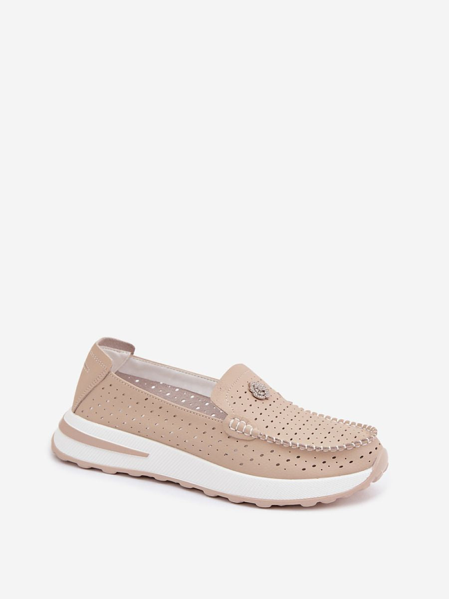 Kunstleder-Mokassins Damen Isa Vera, elegante Schlupfform