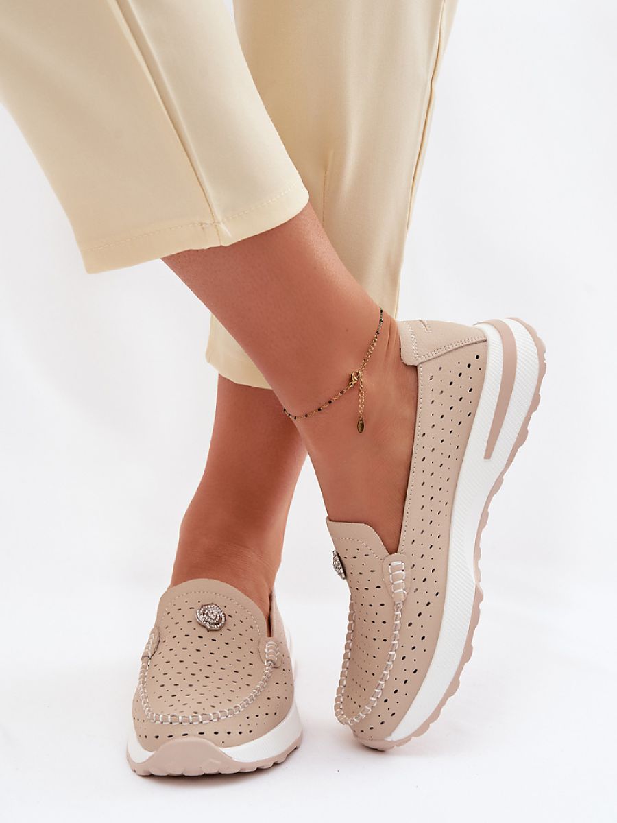 Kunstleder-Mokassins Damen Isa Vera, elegante Schlupfform
