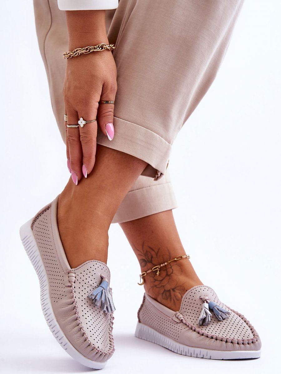 Komfort-Mokassins Damen Anna Flora, Klassische Slip-On