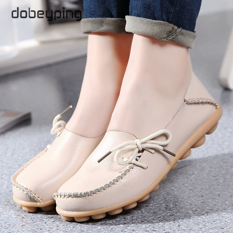 Damen Leder-Loafer mit Schleife