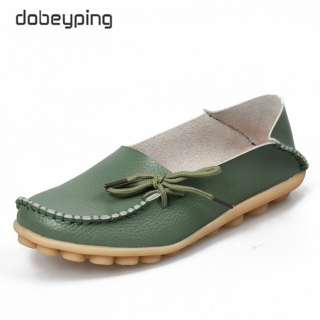 Damen Leder-Loafer mit Schleife