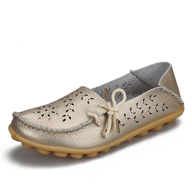 Damen Leder-Loafer mit Cut-Outs