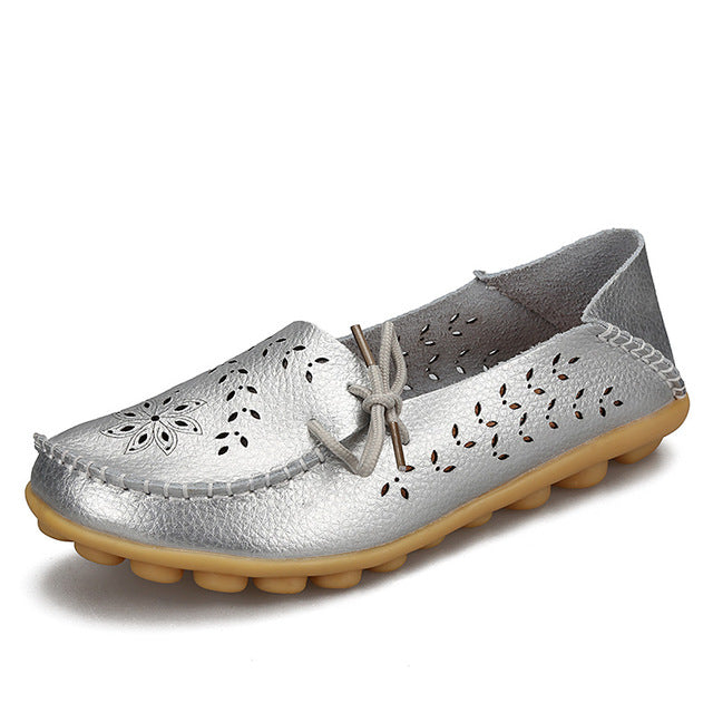 Damen Leder-Loafer mit Cut-Outs
