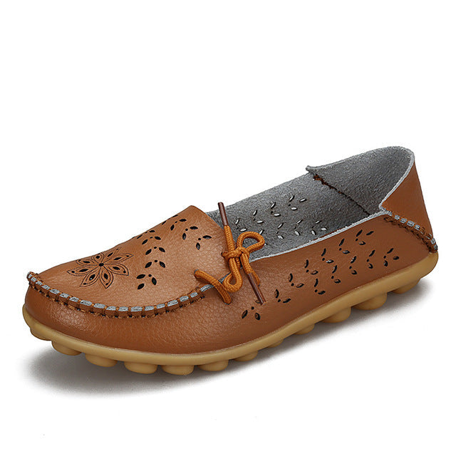 Damen Leder-Loafer mit Cut-Outs