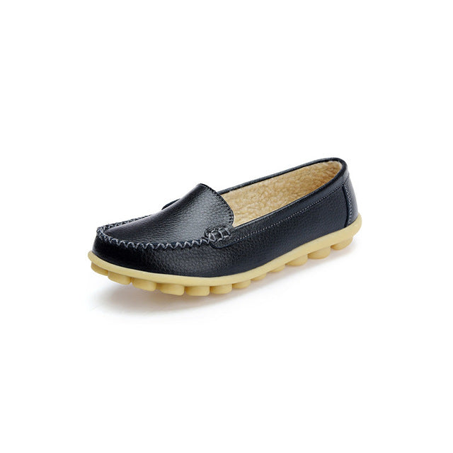 Bequeme Damen Slipper in Leder-Optik