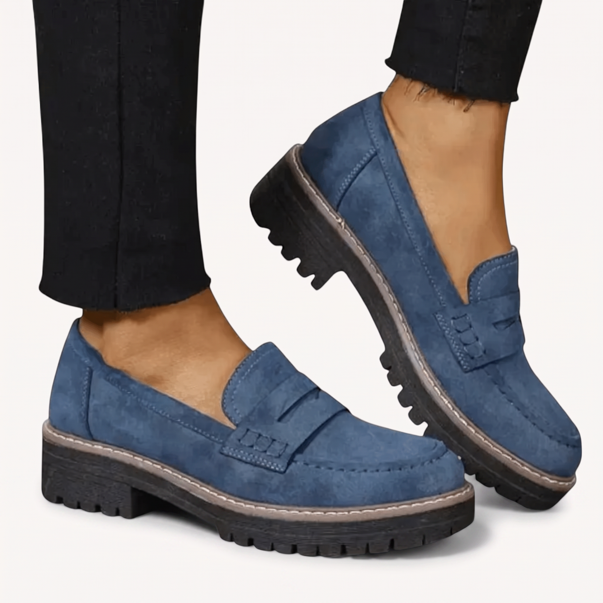 Ergonomische Leder-Mokassins Damen Clio Luce – sicherer Halt