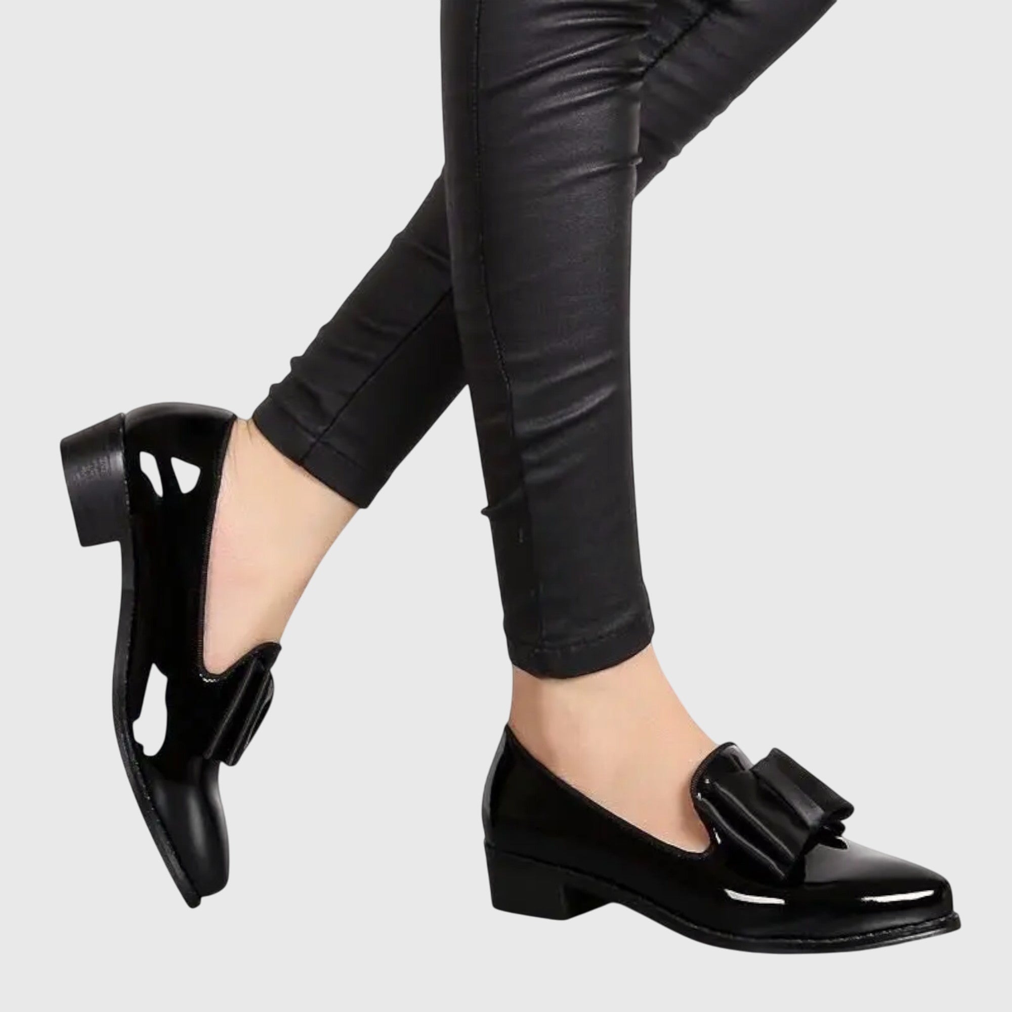 Klassische Komfort-Mokassins Damen Lina Laura, Slipper mit Schleife